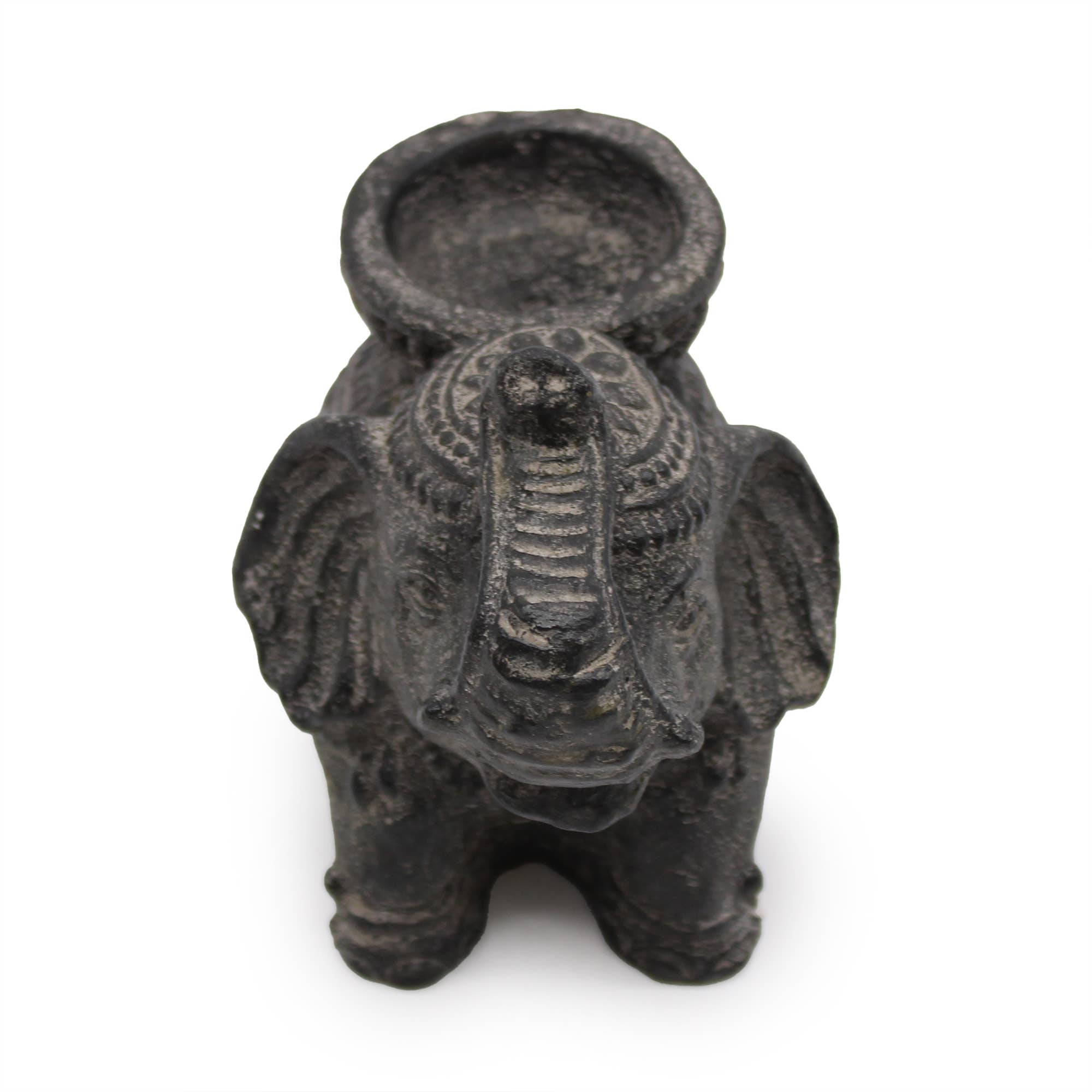 Éléphant en pierre naturelle - Porte-encens et photophore | Fait main à Bali