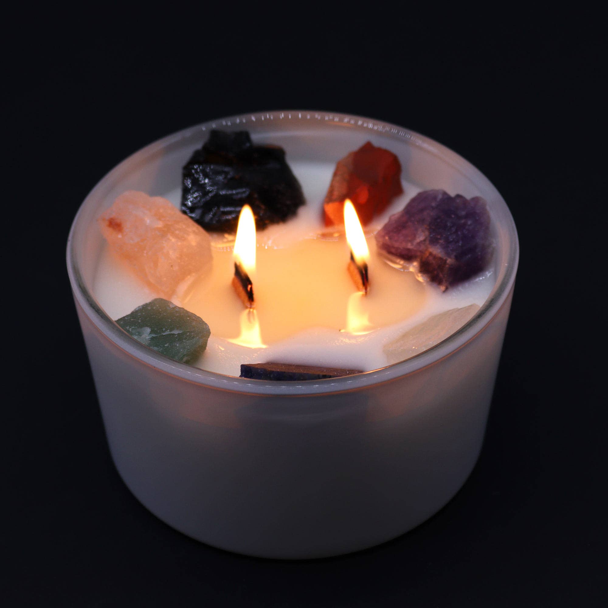 Bougie en cristal des sept chakras | Lumière pour l&