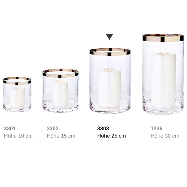 Molly | Lykta i handblåst kristall med platinakant