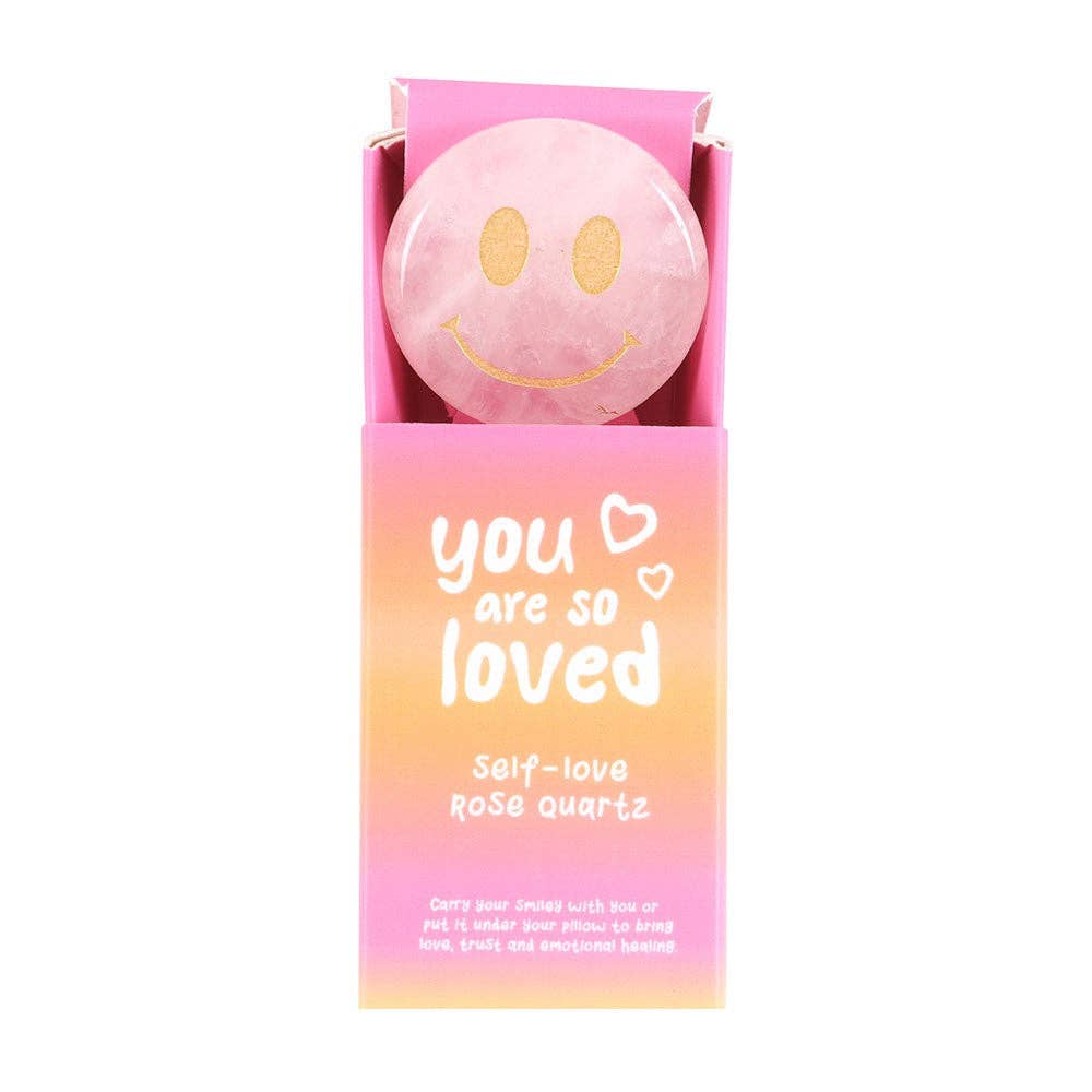 Happy Face Kristall | Rosenquarz – Eine Erinnerung an Selbstliebe und Wohlbefinden