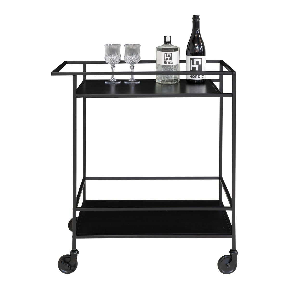 Vita Bar Trolley - svart serveringsvagn, 68x40x79cm