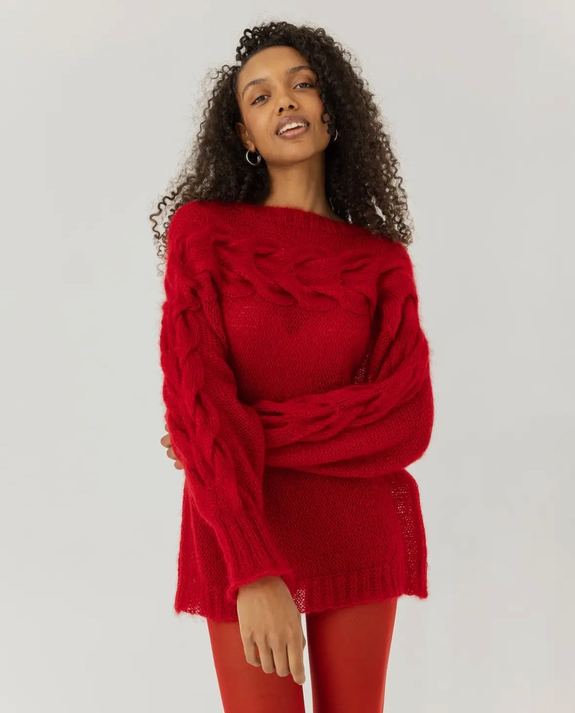 Jūra Luxury Silk-Mohair Sweater | Red