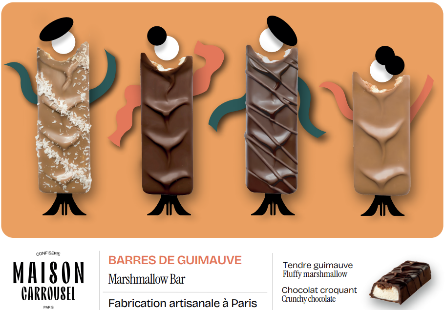 Soft luxury marshmallows covered in chocolate, Maison Carrousel