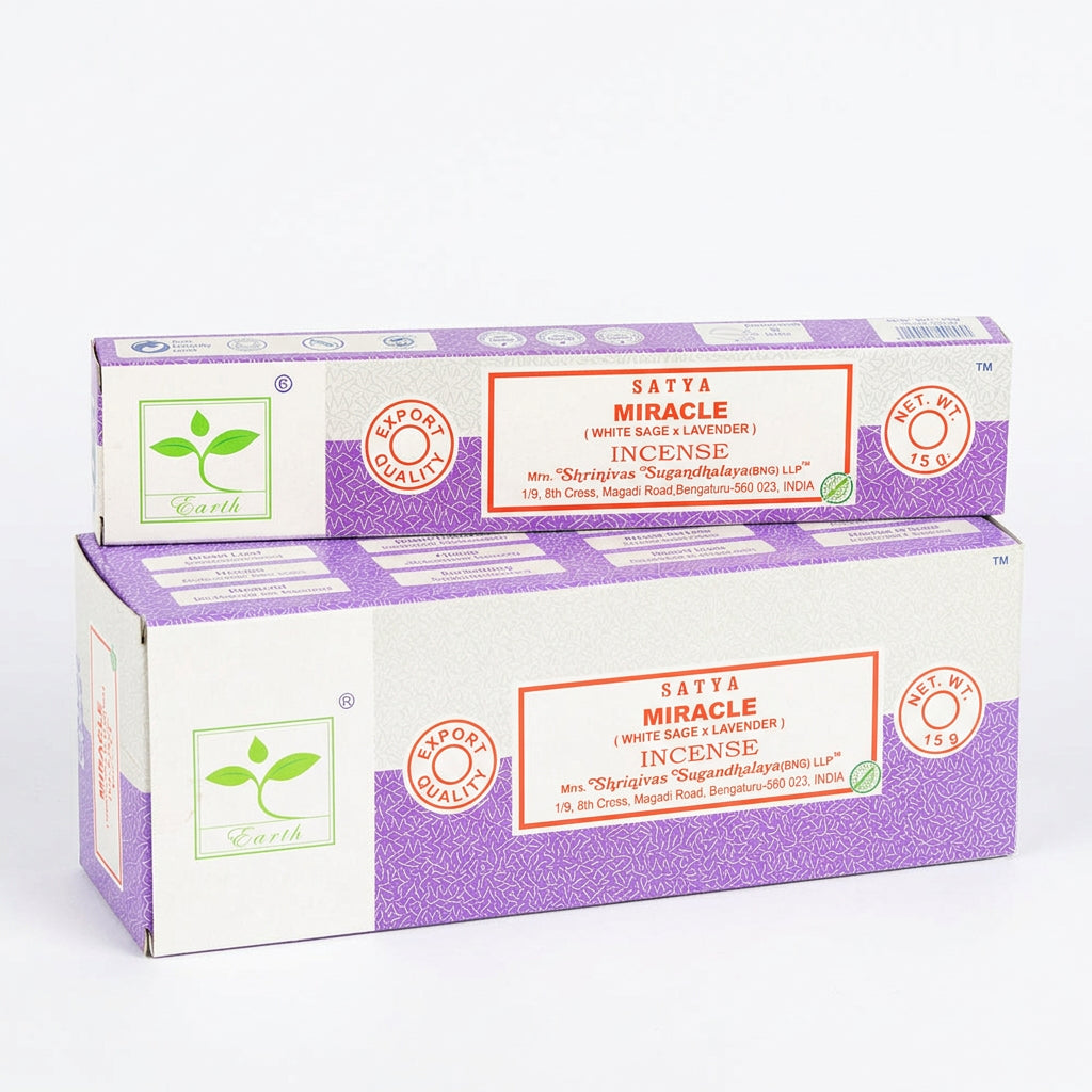 Satya Earth Miracle Incense – White Sage &amp; Lavender, 15 g