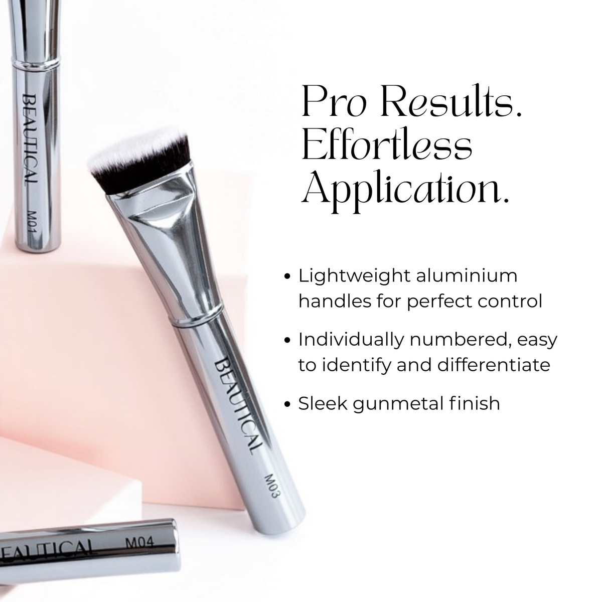 BEAUTICAL | Metal Glam Brush Set – 9 veganska sminkborstar