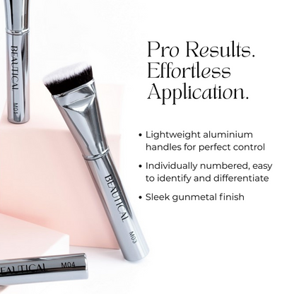 BEAUTICAL | Metal Glam Brush Set – 9 veganska sminkborstar