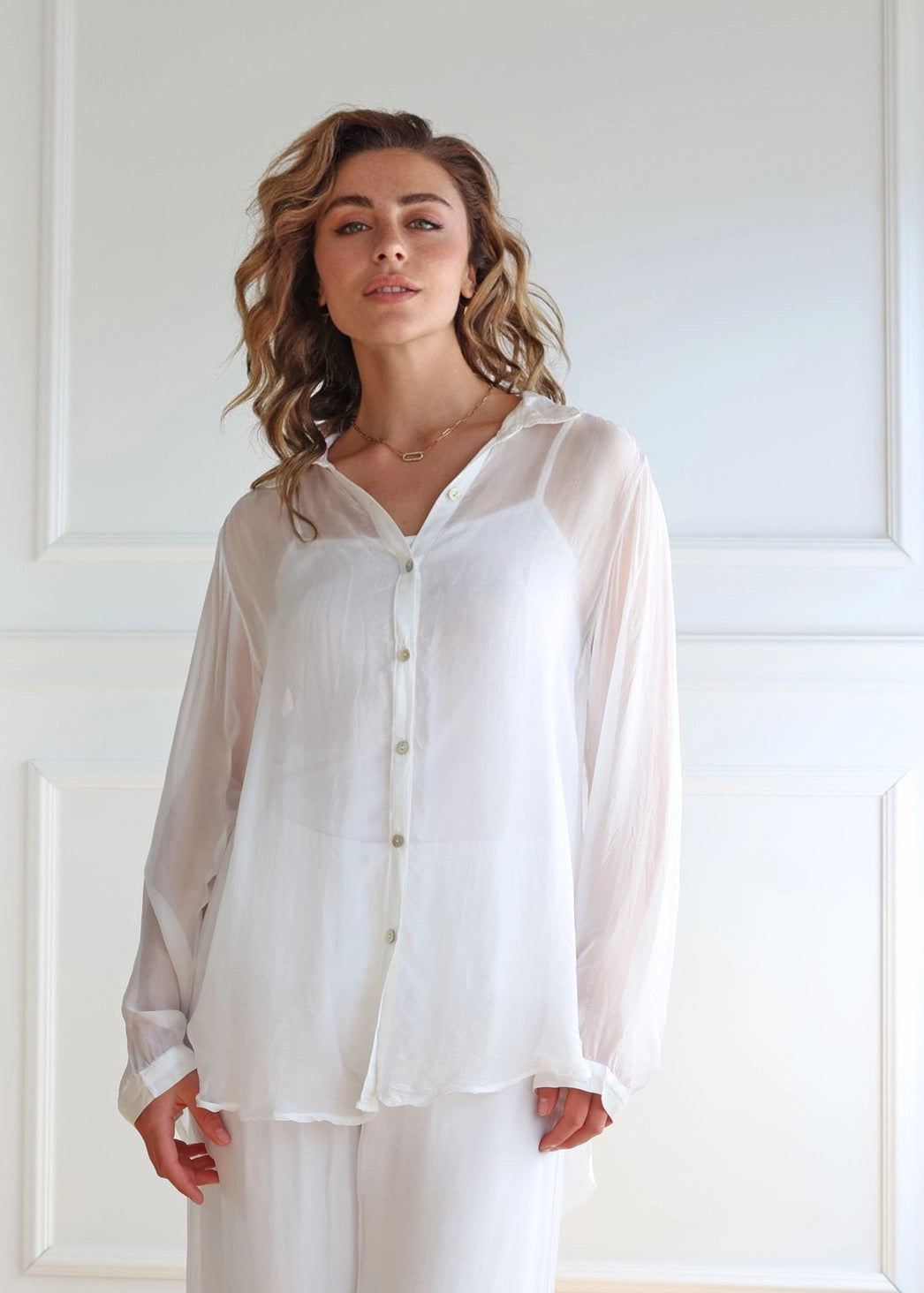 Silk shirt with linen, Adilynn 