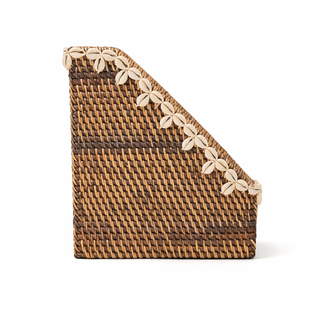 Shell Edge Organizer – Natural Brown 27 × 12 × H30 cm