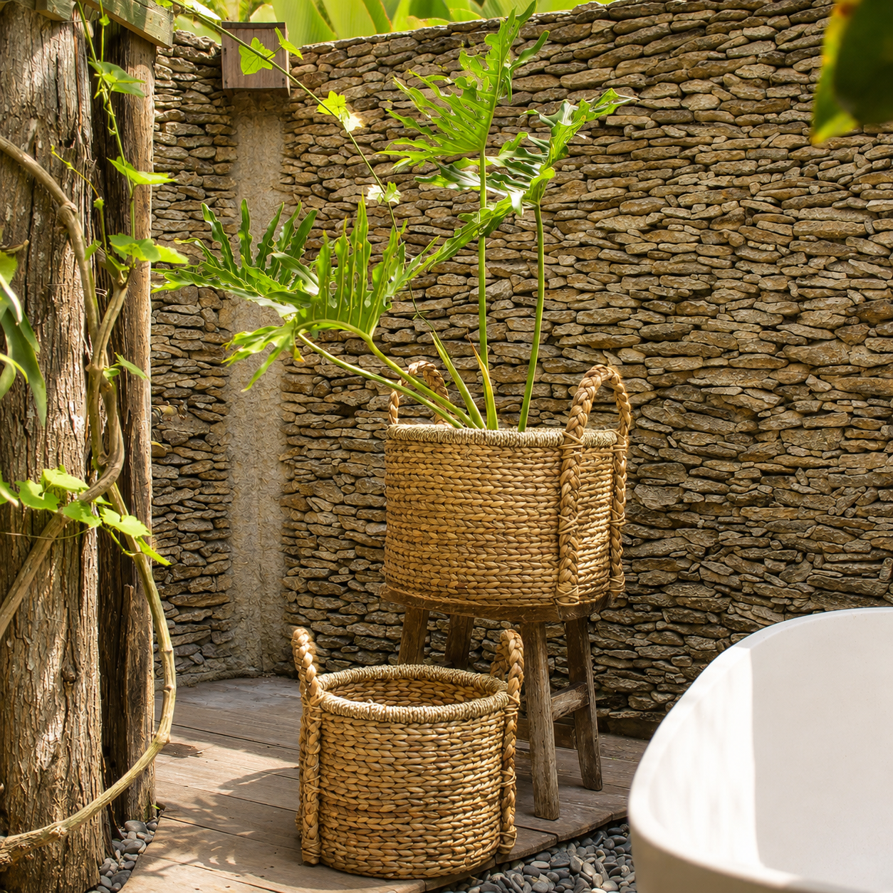 Handgeflochtener Korb aus Wasserhyazinthe | CANGGU