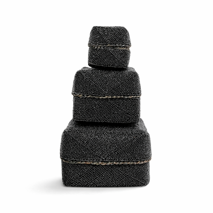 Pärlbox i bambu – Black (Large)