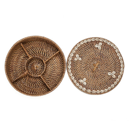 Rottingbricka med fack och lock – Natural Brown