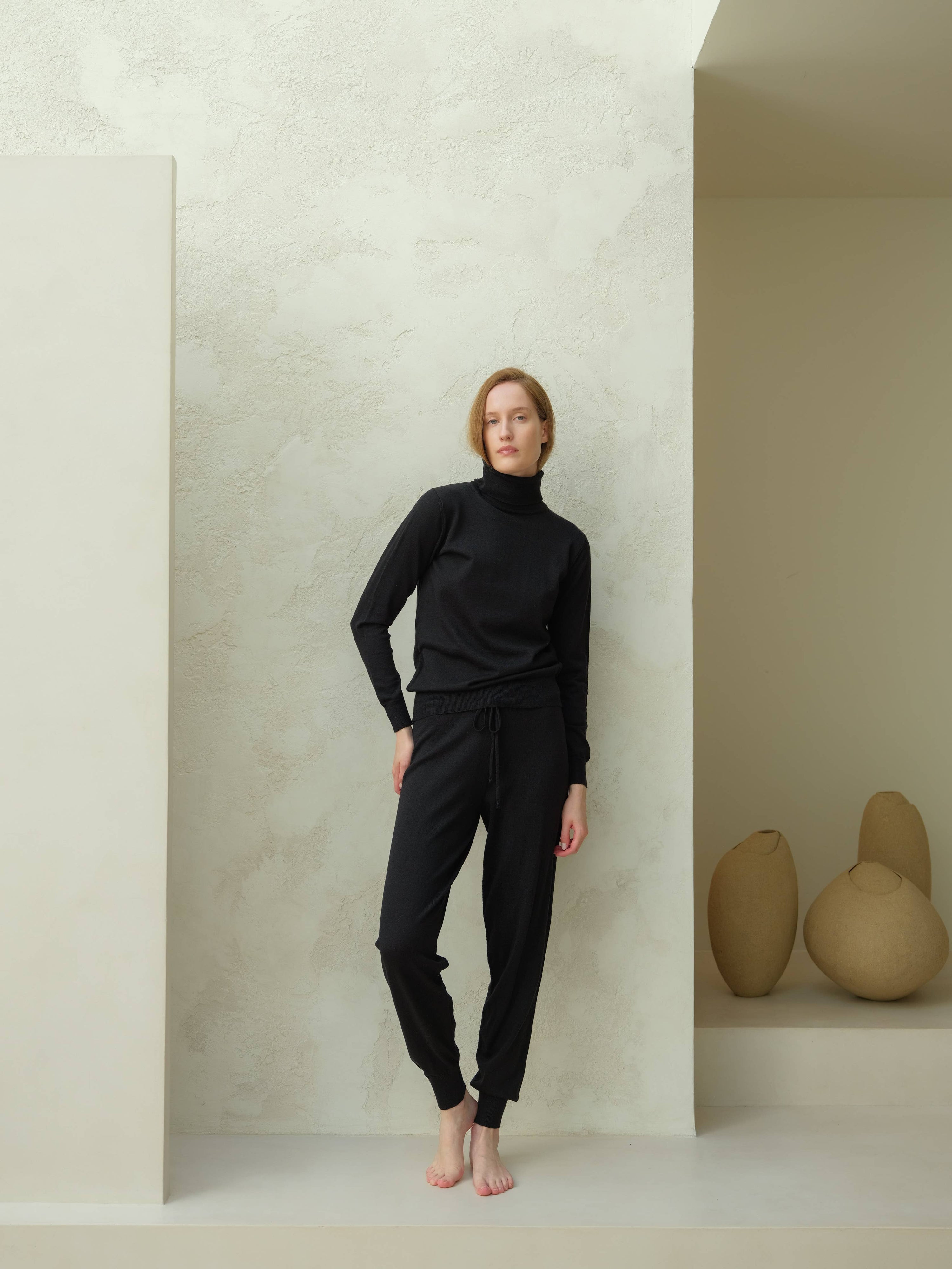 Pantalon de yoga en 100 % laine mérinos extra fine