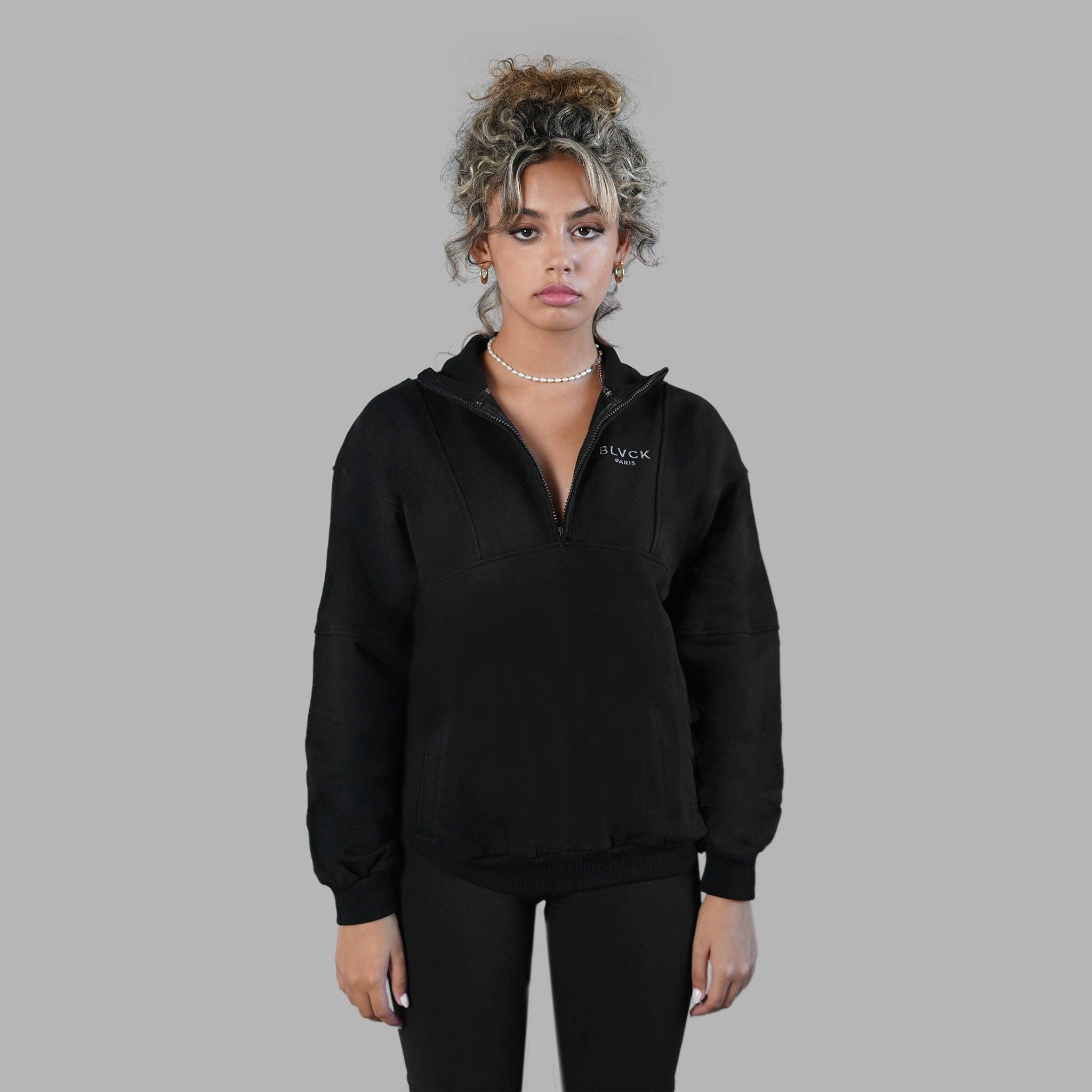 Blvck Halber Reißverschluss-Pullover