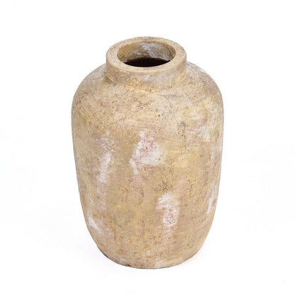 Beige handgjord terrakottavas – Keramikvas 30 cm | Bazar Bizar