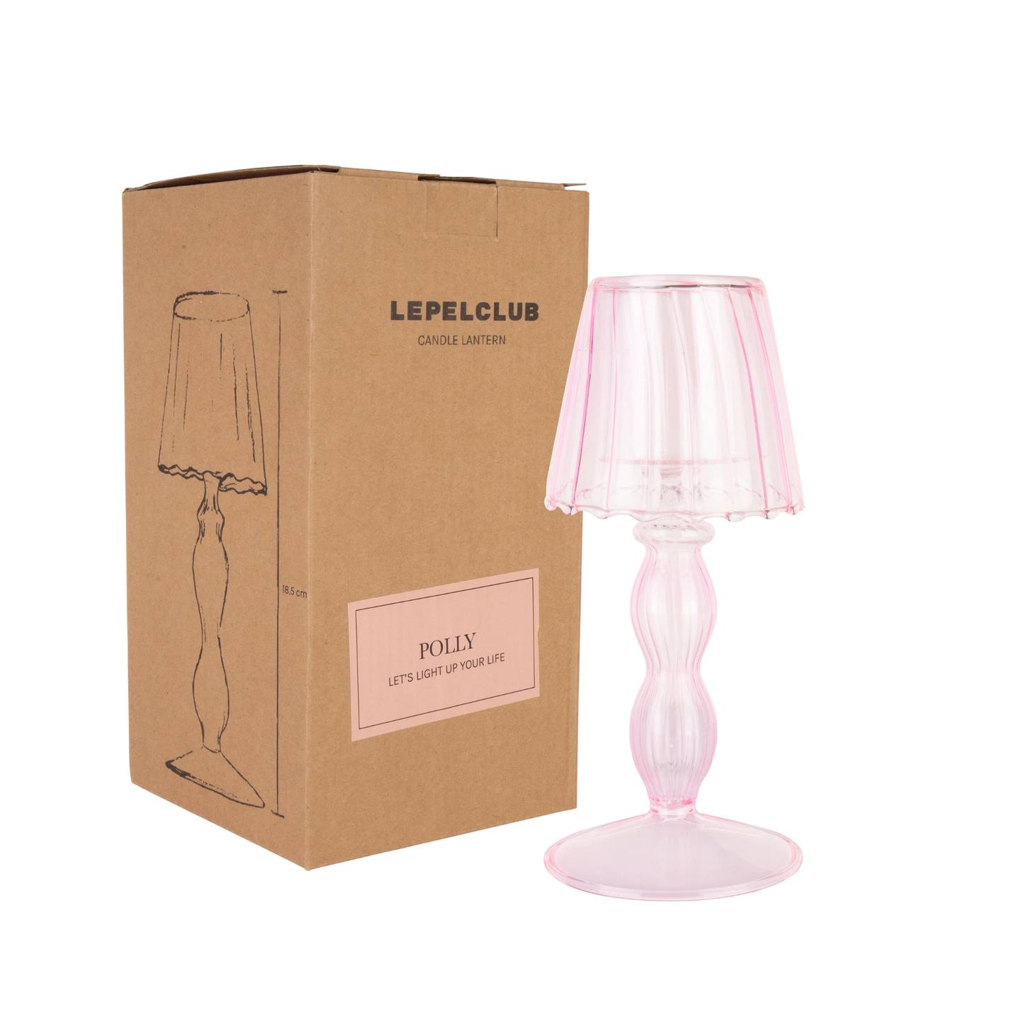 Glaslaterne Teelichthalter Pink, LEPELCLUB