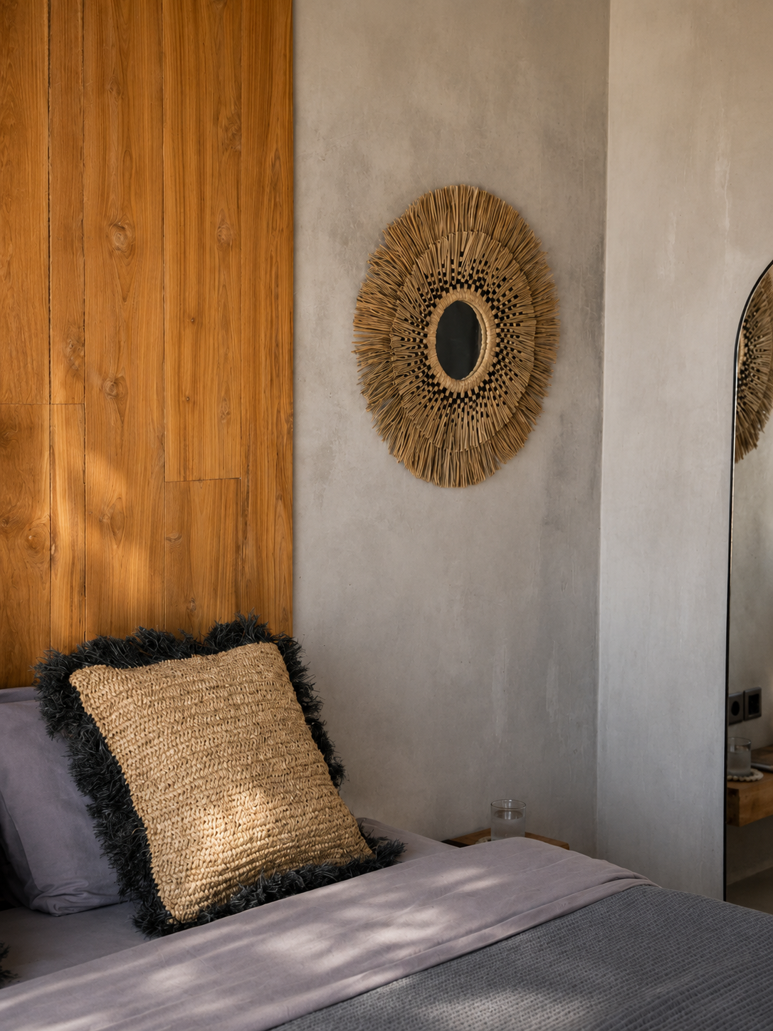 The Raffia Cushion Cover Square
 – Natural Black 60 × 60 cm