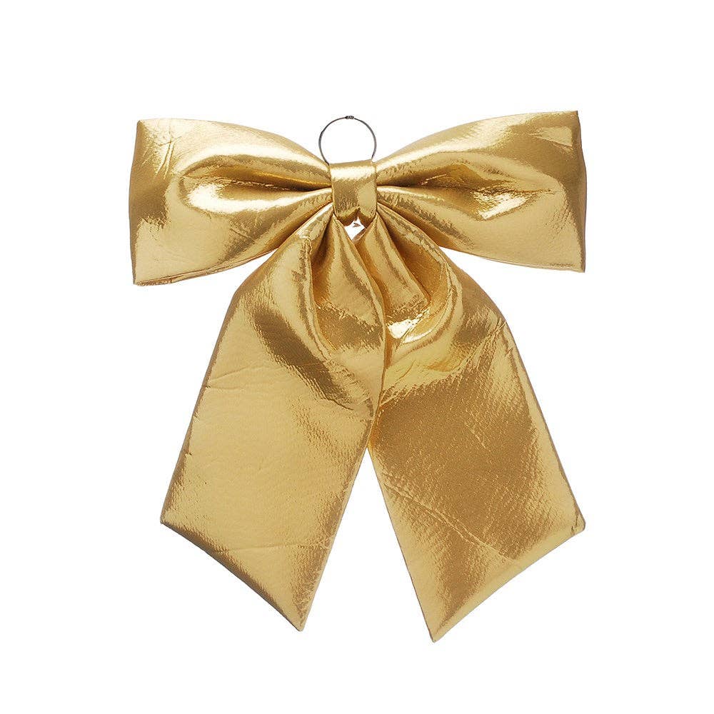 Stor julrosett i guld 60 cm – metallisk juldekoration