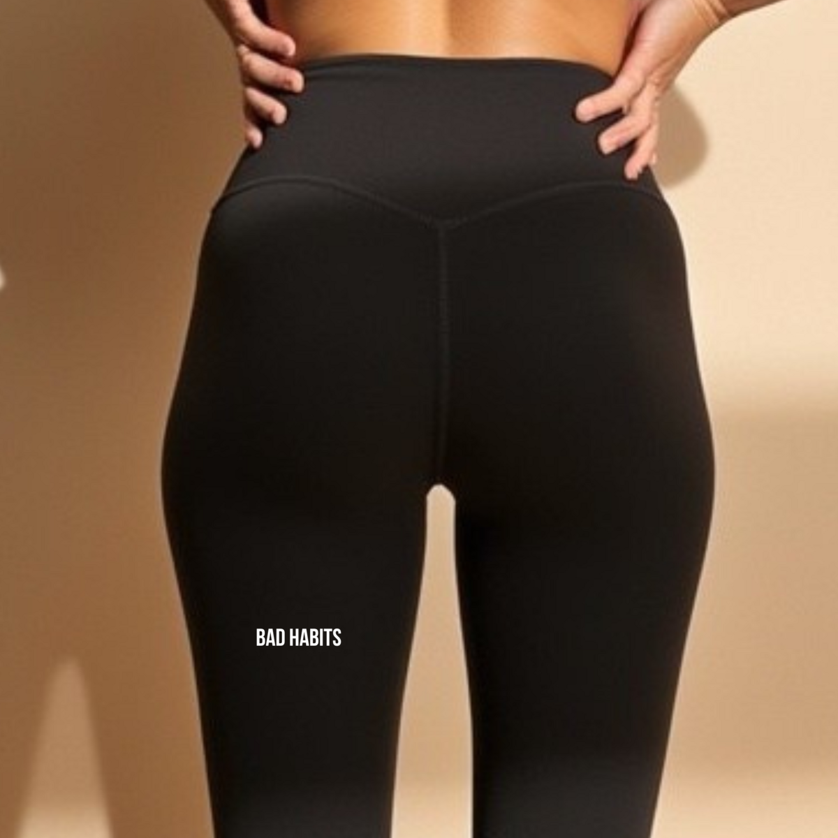 Leggings “Bad Habits” – Svart / Beige