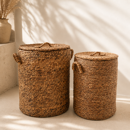 Panier de rangement en jacinthe d&