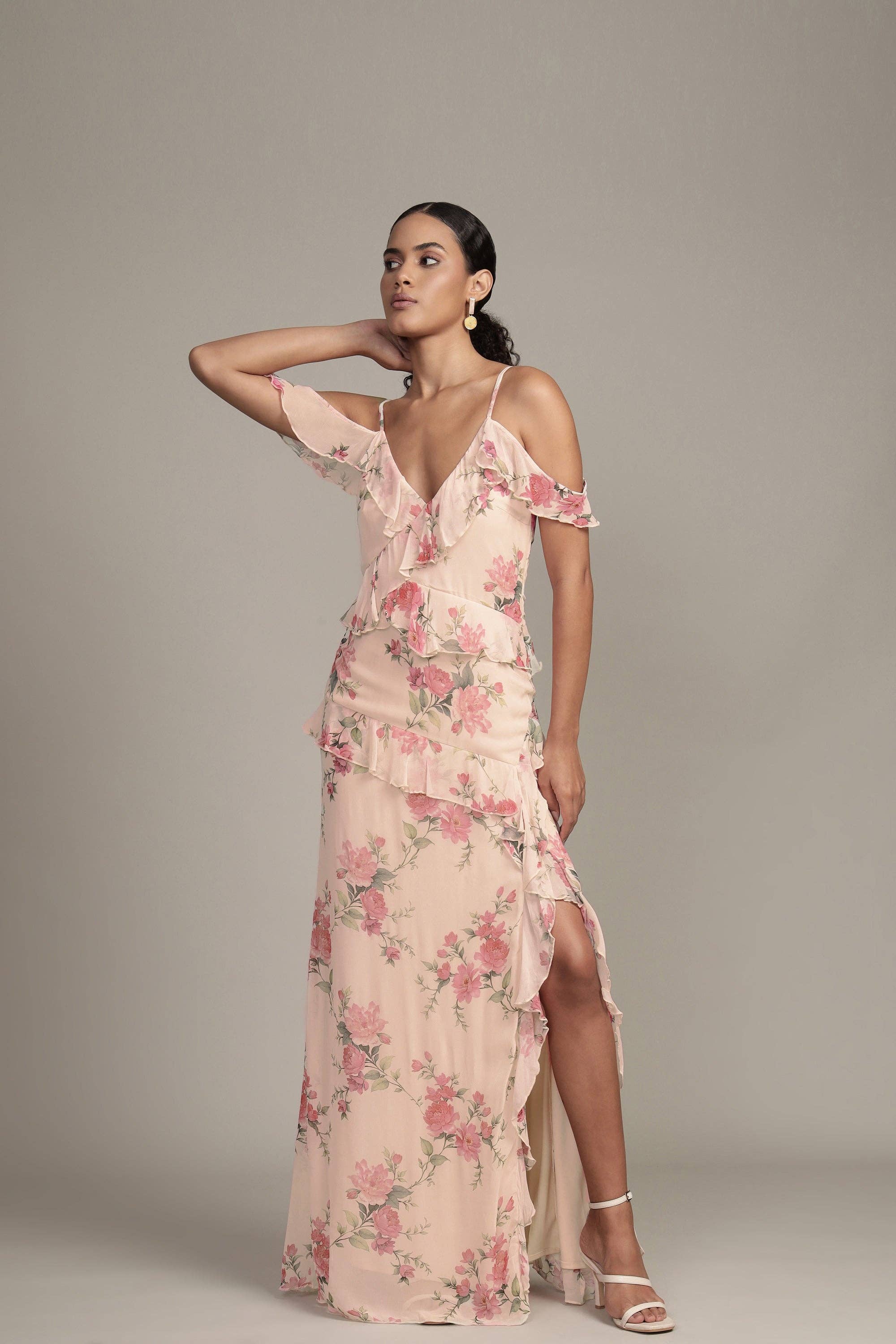 Lace &amp; Beads Leighton Floral Maxi Dress
