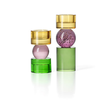 Solar Jewel Ljusstake i Glas – High | Bazar Bizar