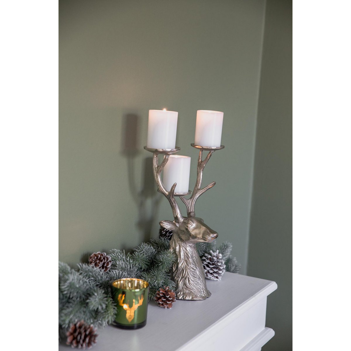 EDZARD | Bougeoir « Deer » (H 32 cm, pour 3 bougies blocs)
