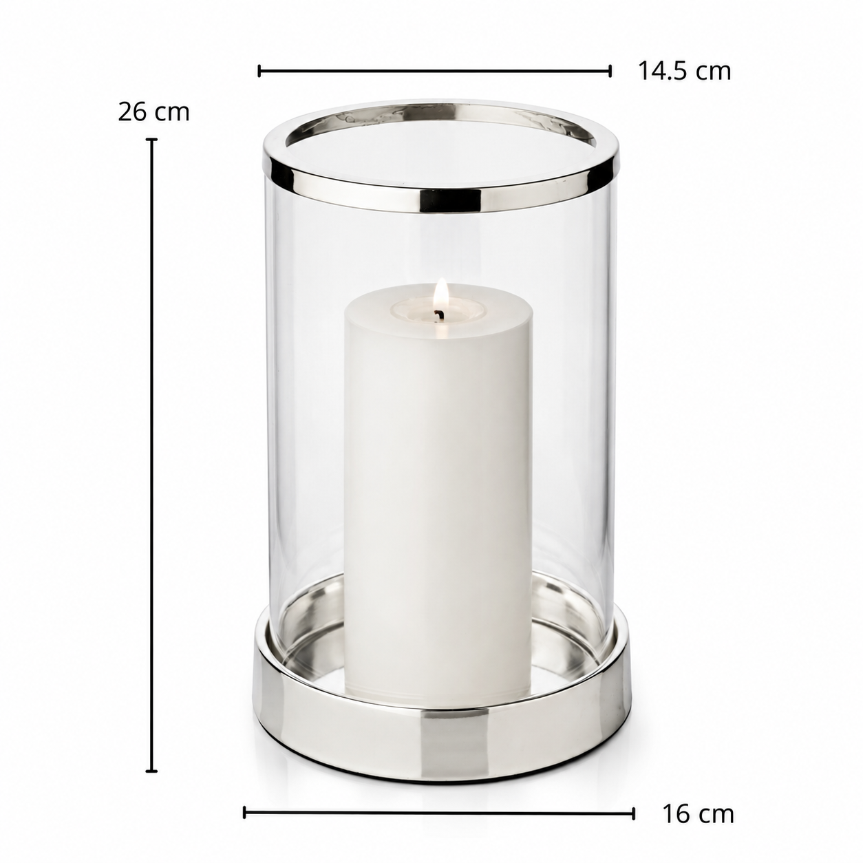 Silverpläterad Ljuslykta Sanremo 26 cm | EDZARD