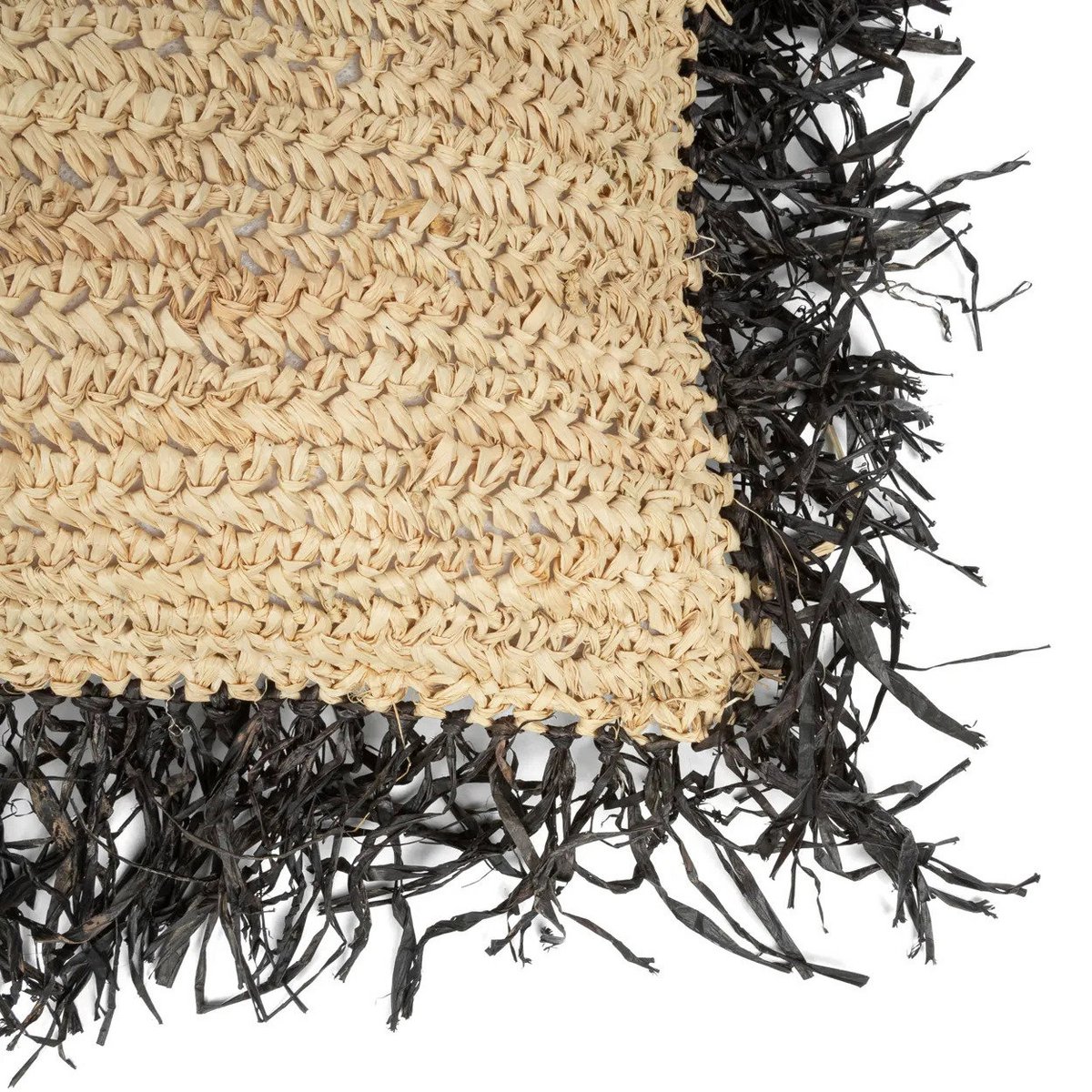 The Raffia Cushion Cover Square
 – Natural Black 60 × 60 cm