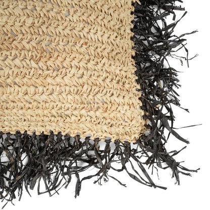 The Raffia Cushion Cover Square
 – Natural Black 60 × 60 cm