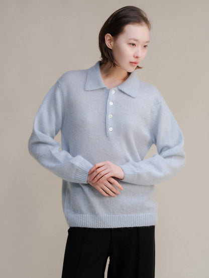Mohair Polo Sweater | Made in Italy