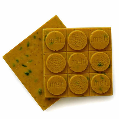 Pistachio Blonde – karamelliserad vit choklad med pistage