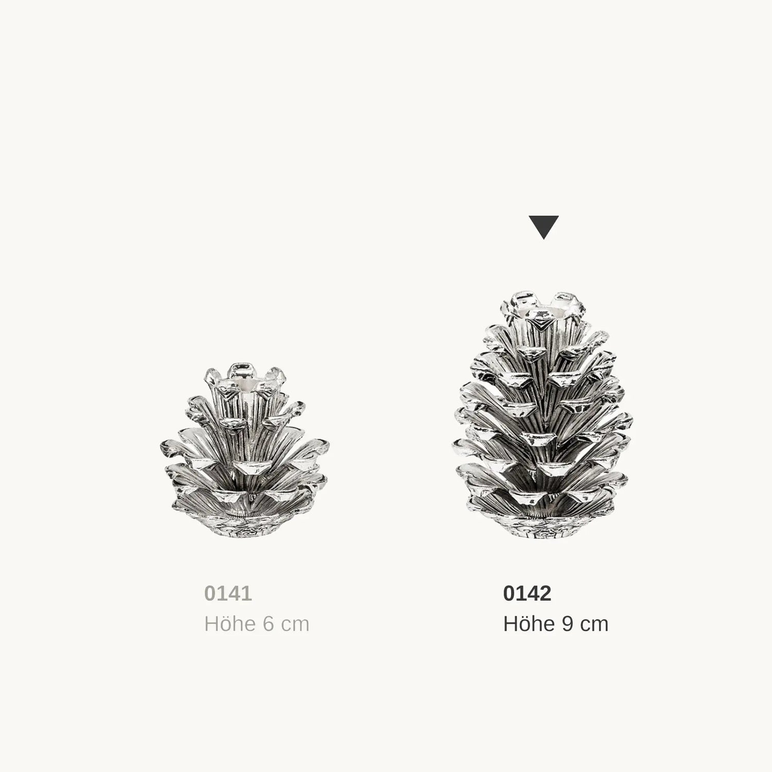 Ljusstake “Pinecone” – 9 cm / 6 cm (silverfinish) – EDZARD