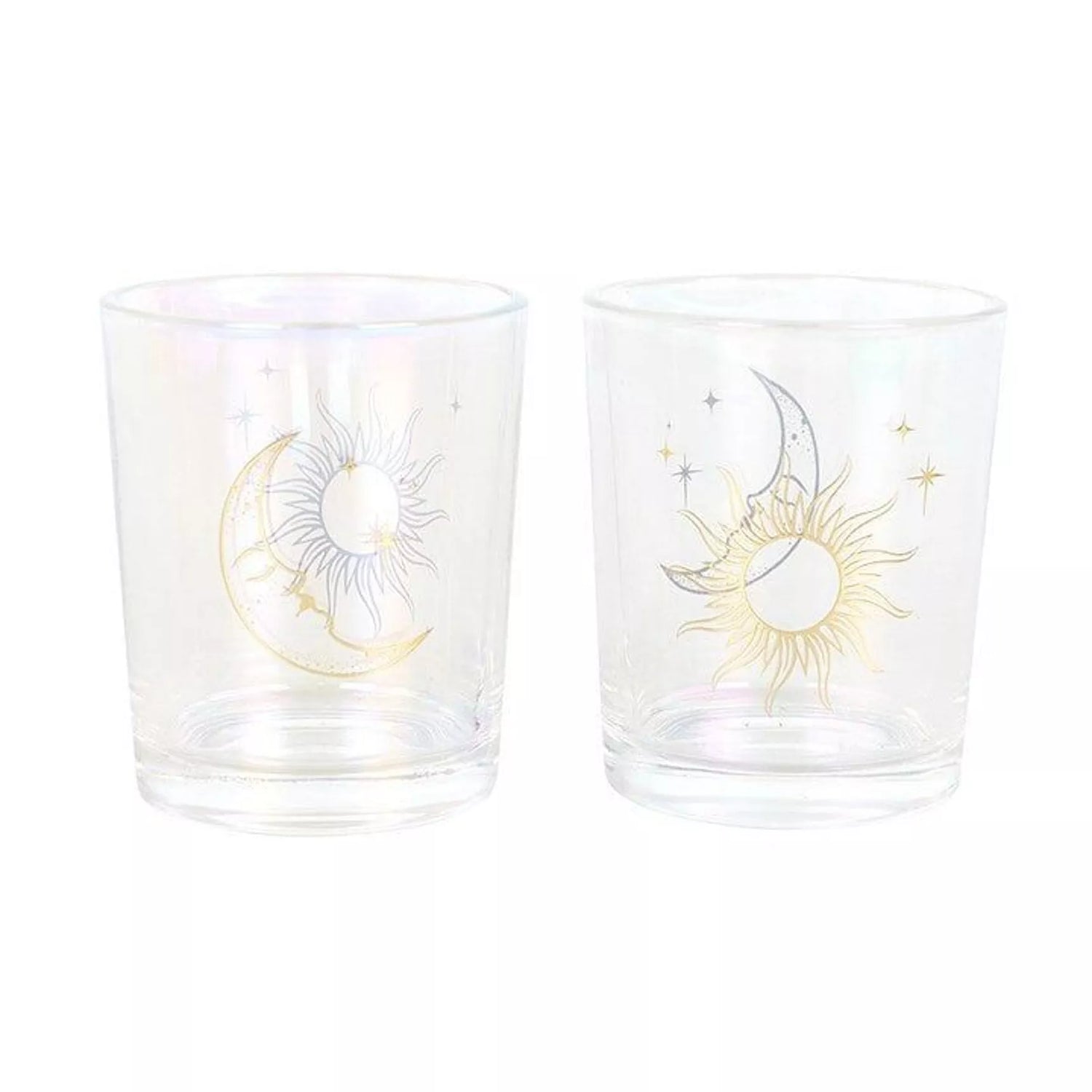 Iridescent Sun &amp; Moon – Set med 2 Magiska Ljuslyktor