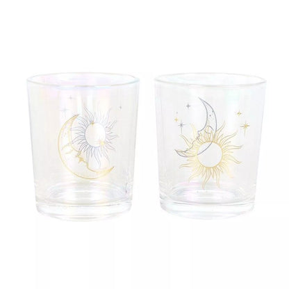 Iridescent Sun &amp; Moon – Set med 2 Magiska Ljuslyktor