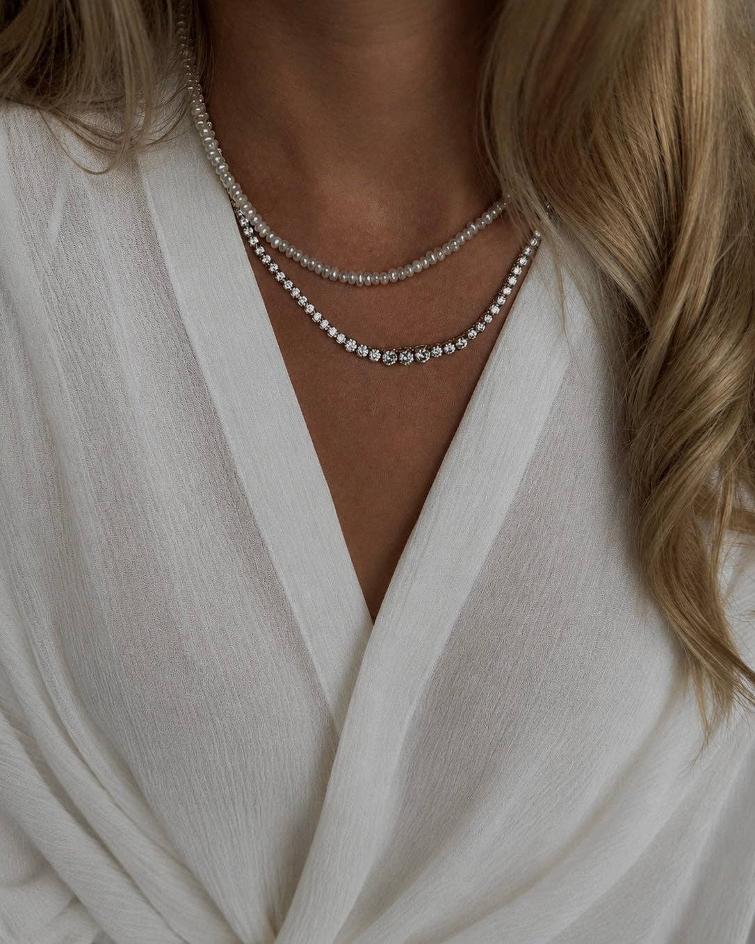 Aurelia Tennis Necklace – Gold Plated | NAVA Copenhagen