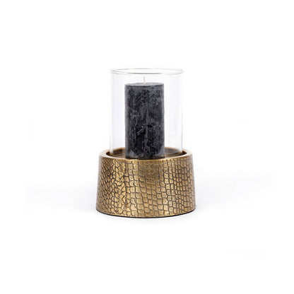 Croco Ljusstake med Glas – Mässing (Stor) | Bazar Bizar Living