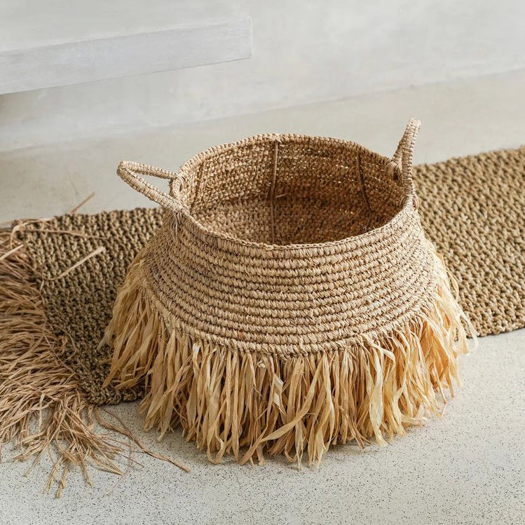 Raffia Deluxe förvaringskorg – natur (M)