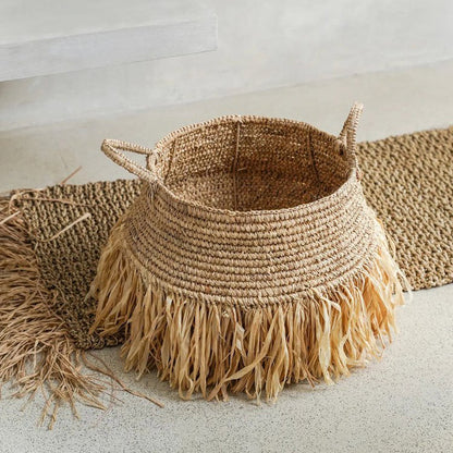 Raffia Deluxe förvaringskorg – natur (M)