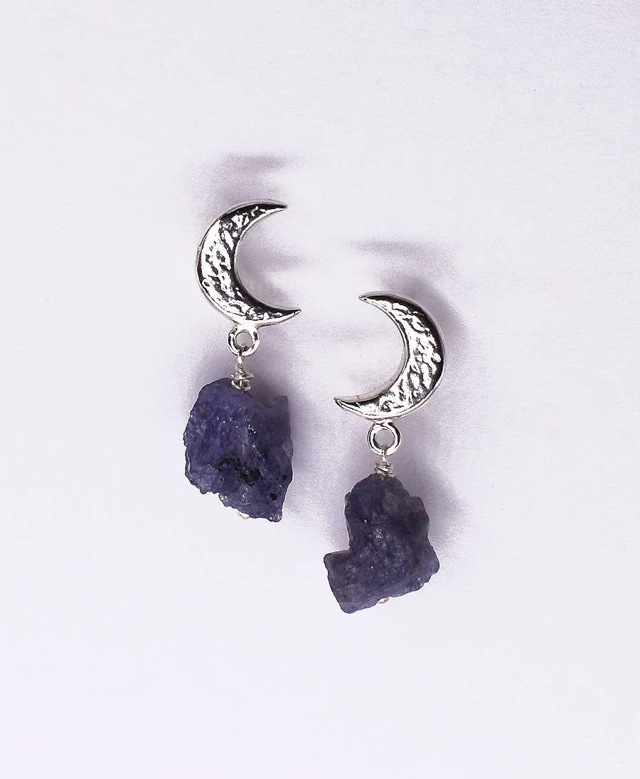 Naissance Moon &amp; Tanzanite Earrings