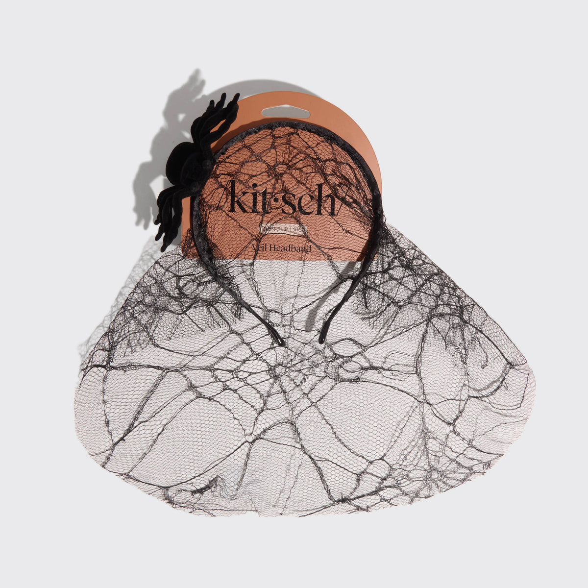 Kitsch Spiderweb Veil Headband – Black