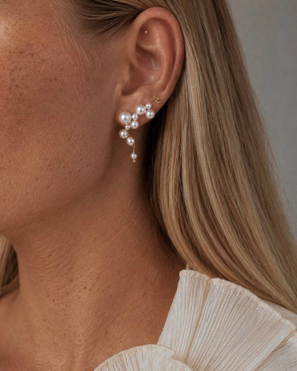 Esen Earrings – 18K Gold Plated Sterling Silver &amp; Mother of Pearl