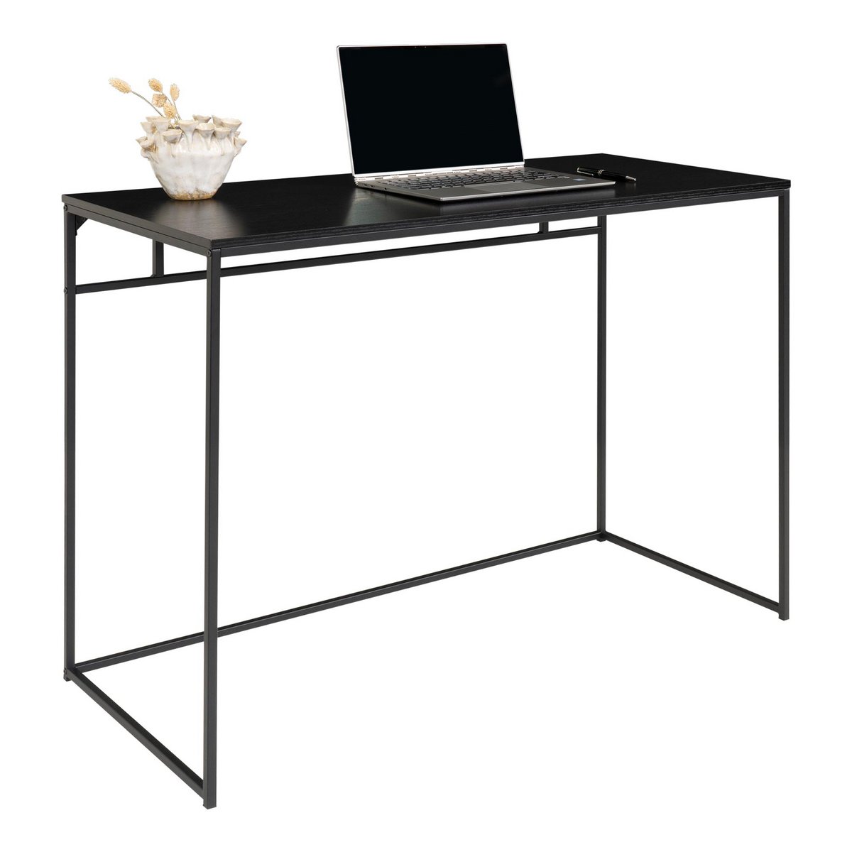 The Vita Desk – stilrent skrivbord i svart metall, 100x45x75cm