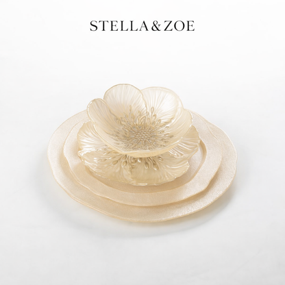 Vanilla Bloom | Blomformad desserttallrik i glas