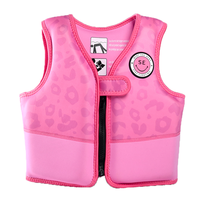 Swim Essentials Life Jacket, Pink Leopard Print (18-30 kg)