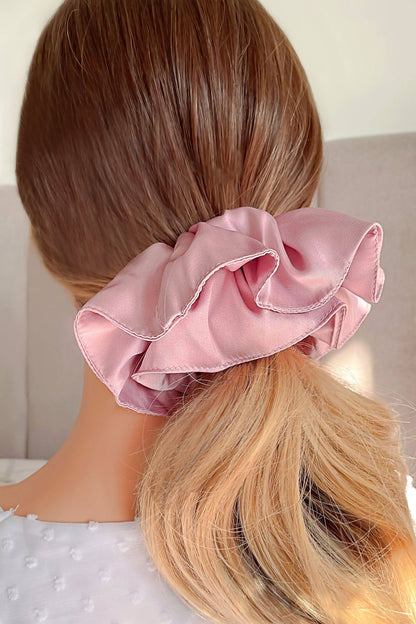 Handgjorda Silk Scrunchies | XL Flamingo