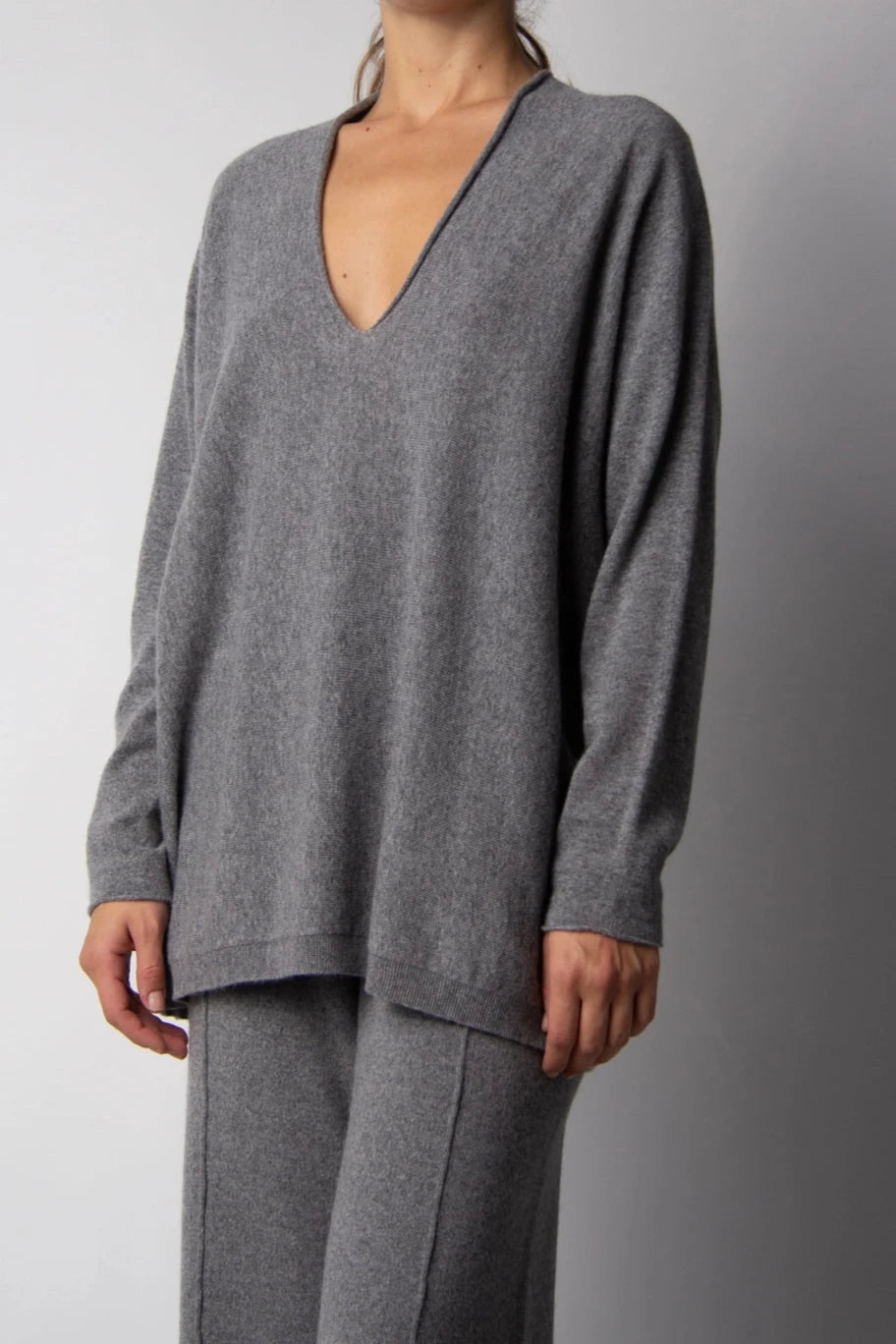 Kaschmir-Mischgewebe V-Ausschnitt Pullover, LÈMME