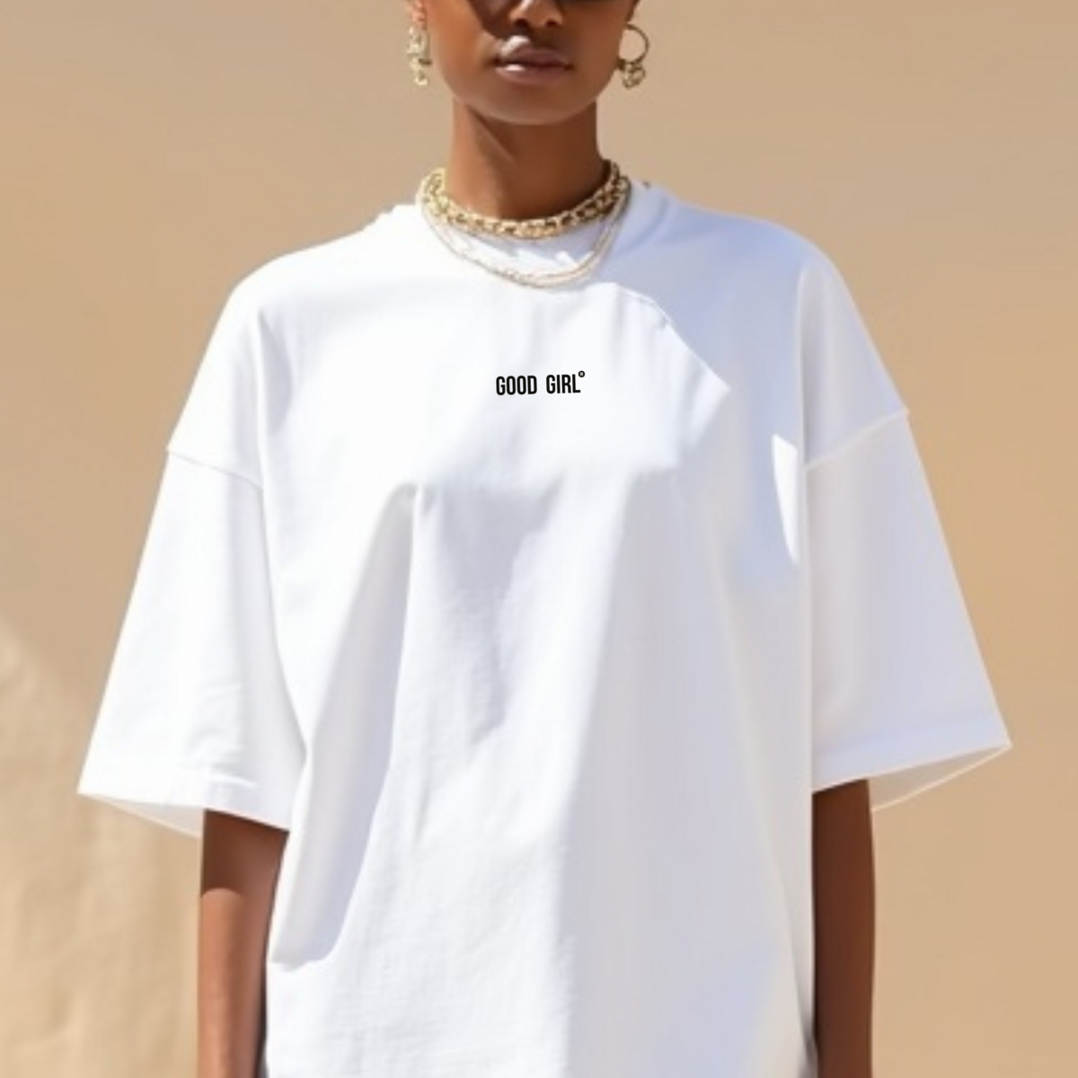 Oversized Statement T-Shirt – GOOD GIRL® BAD HABITS – Svart/Vit eller Vit/Svart