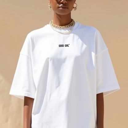Oversized Statement T-Shirt – GOOD GIRL® BAD HABITS – Svart/Vit eller Vit/Svart