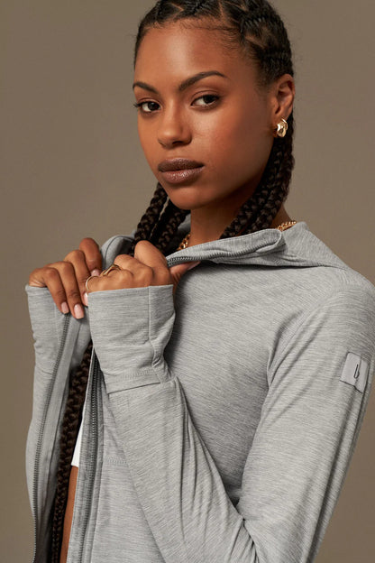 Easy Jacket in Melange Grey, Believe Athletics