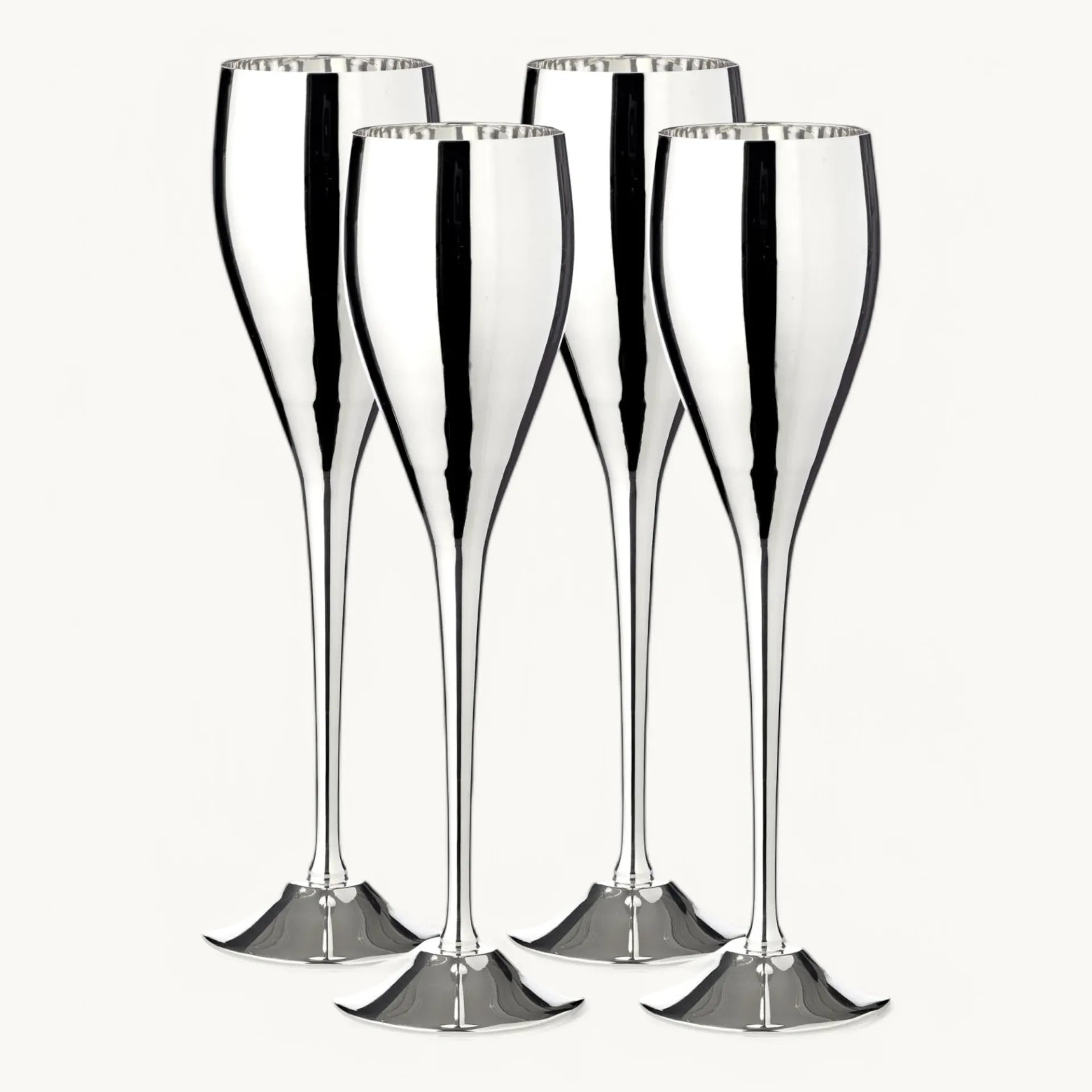 Dodo | Flûtes à champagne plaquées argent
